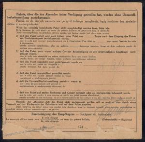 Germany GGov Poland Concentration Camp KL Floessenbuerg Package Card 79464