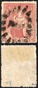 Barbados SG27 (4d) Lake-rose Rough Perf 14 to 16 No Wmk Cat 110 pounds