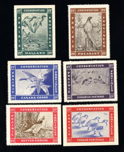Canada Stamps MNH Praire Set Of 6 Ducks Year 1946