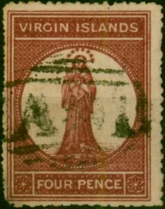 Virgin Islands 1867 4d Lake-Brown SG17 Good Used