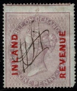 1860 Great Britain Queen Victoria Revenue One Penny Inland Revenue Overprint