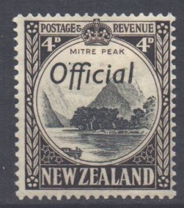 New Zealand Scott O67 - SG O126, 1936 George V 4d Official MH*