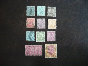 Stamps - India-Scott#106-110,112,114,116,118,119,121 Used Part Set of 11 Stamps