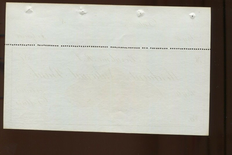 RN-D1 Variety Revenue Stamped Paper Check w/Stub TURNER SAMPLE TYPE D (RN-D1 A1)