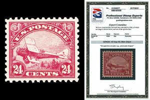 Scott C6 1923 24c Biplane Airmail Issue Mint Graded XF-Sup 95 LH with PSE CERT