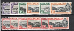 Ascension 1938-53 values to 2d inc shades between SG 38 and 41c MNH/MLH