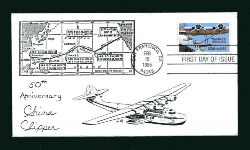 Sc C115 Transpacific Flight / China Clipper FDC - FM Cachets