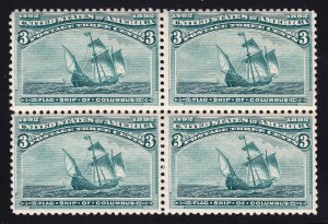 US 232 3c Columbian Block of 4 F-VF OG NH SCV $480