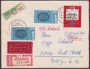 EAST GERMANY 1968 registered cover - nice franking - ......................a3327