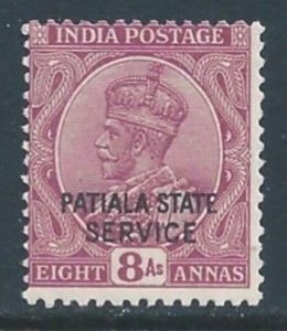 India-Convention States-Patiala #O48 NH 8a King George V Issue Ovptd. Patial...