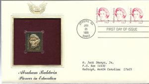 US #1850 7c Abraham Baldwin Gold Stamp (FDC) CV $2.00