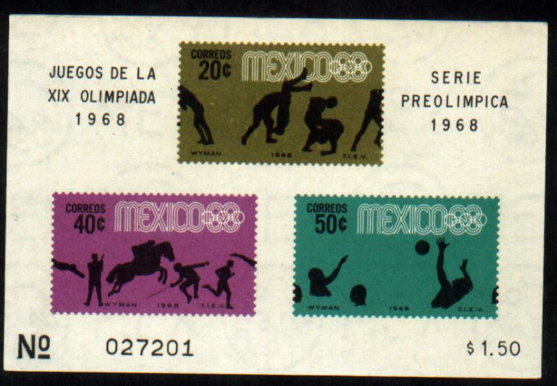 MEXICO 992a, Souvenir Sheet 4th Pre-Olympic Set MNH