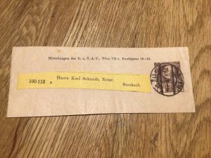 Austria Wien 1908 postal wrapper Ref 58844