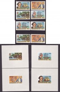 Burkina Faso-Sc#474-7- id9-unused NH set,imp set,deluxe sheets-Capt. Cook-Ships