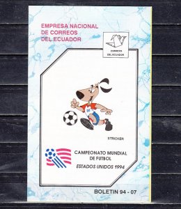 Ecuador, Scott cat. 1340-1342. World Cup Soccer Postal Bulletin. ^