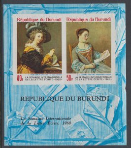 Burundi C86-C87 Paintings Imperf Footnoted Souvenir Sheet MNH VF