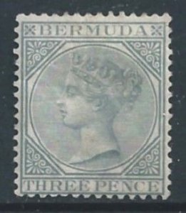 Bermuda #23 Mint No Gum 3p Queen Victoria - Wmk. 2