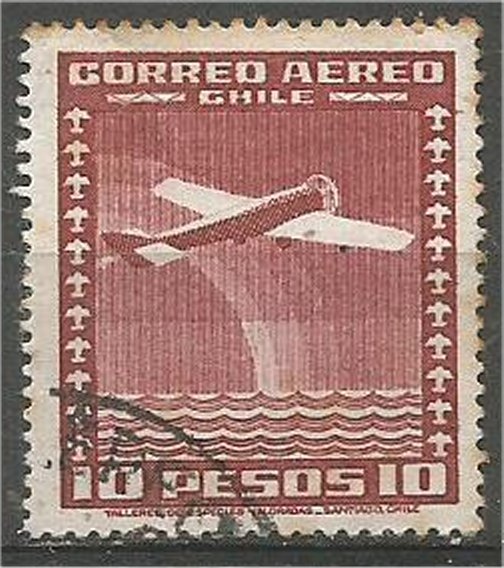 CHILE, 1935  used 10p ,Airplane Scott C46