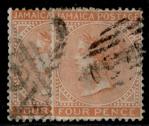 JAMAICA QV SG11 + 11a, 4d SHADE VARIETIES, USED. Cat £18. 