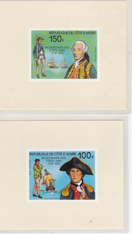 Ivory Coast # 421-425, American Bicentennial, Mini Sheets, IMPERF, Mint  NH,