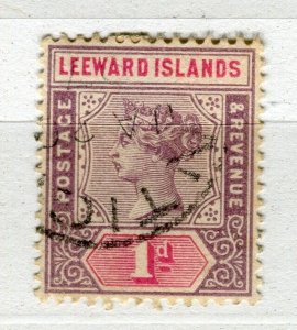 LEEWARDS ISLANDS; 1890s classic QV issue used Shade of 1d. value