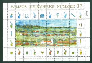 Denmark. Christmas Sheet Local Samso  # 17. 1995. Church,Lighthouse,Farms.