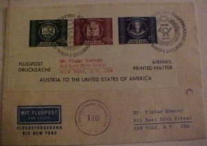 AUSTRIA SHEETLET 1950 TO US CENSORED NY