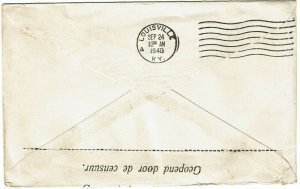 Suriname 1940 Paramaribo cancel on cover to the U.S., censor tape variety