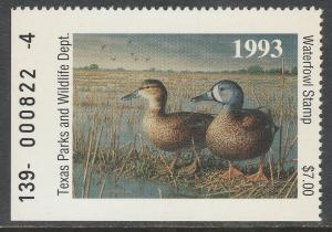 U.S.-TEXAS 13, STATE DUCK HUNTING PERMIT STAMP. MINT, NH. VF