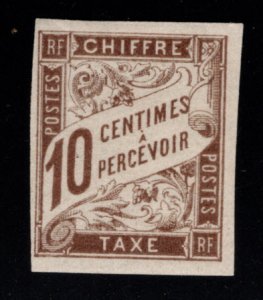 French Colonies Scott J16 MH* Imperforate postage due stamp