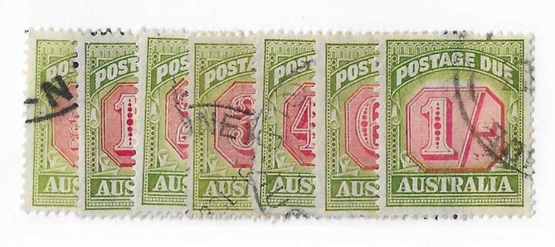 Australia Sc #J64-J70  set of 7 dues used VF