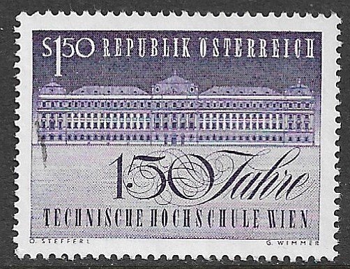 AUSTRIA 1965 University of Technology Anniversary Issue Sc 755 VFU