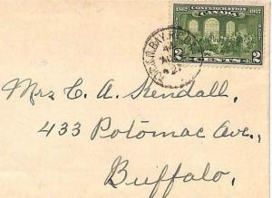 Canada Railway RPO CDS Cover Buffalo New York USA {samwells-covers} 1927 VV93