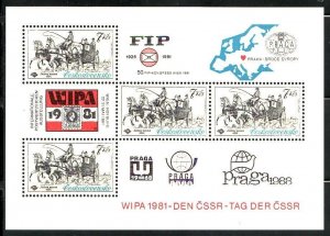 Czechoslovakia Sc 2347a NH Minisheet of 1981 - Expo - Post Service