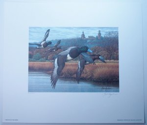 New Jersey 1992 Duck Hunting Permit $2.50 $5 Stamps Signed Artwork Folder Limitd