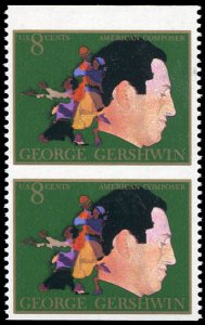 United States, 1930-Present #1484a, 1973 Gershwin, vertical pair imperf. hori...