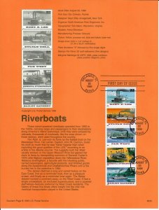 US SP1215 Riverboats Souvenir Page #3095b