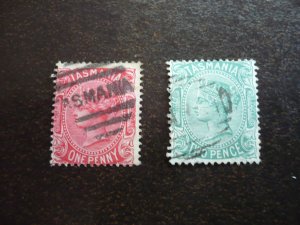 Stamps - Tasmania - Scott# 53-54 - Used Part Set of 2 Stamps