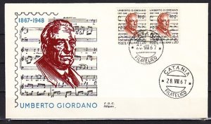 Italy, Scott cat. 970. Composer Umberto Giordano issue. First day cover.