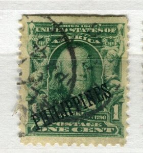 PHILIPPINES; 1900s early USA Presidential Optd. issue used 1c. value