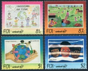 Fiji 772-775,MNH.Michel 781-784. UNICEF,50th Ann.1996.Children drawings.