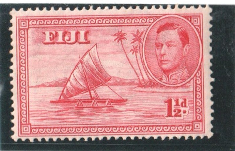 1938  FIJI - SG: 251 - KING GEORGE V I - 1 1/2d CARMINE DIE II MOUNTED MINT 