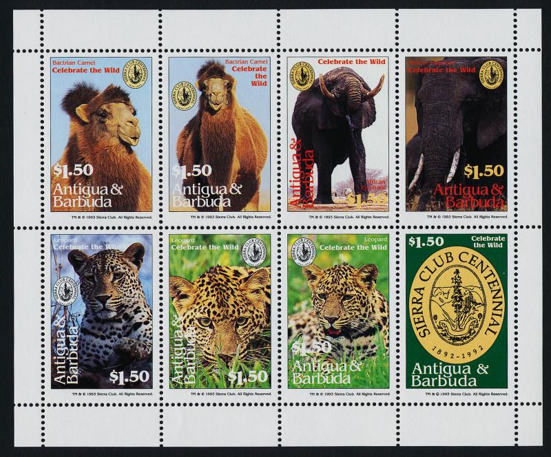 Antigua 1776-7 MNH Animals, Rhino, Elephant, Leopard, Lemur