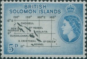 Solomon Islands 1956 SG88 5d Map MLH