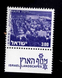 ISRAEL Scott 474 MNH**  stamp with tab from 1970's Landscape set