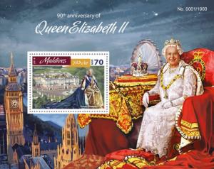 MALDIVES 2016 SHEET QUEEN ELIZABETH II ROYALTY mld16409b