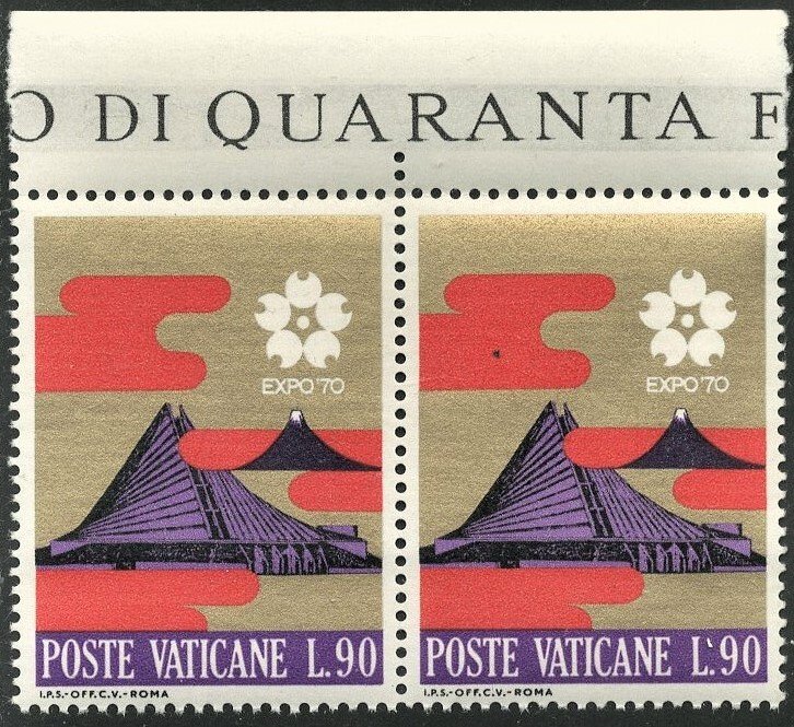 VATICAN CITY #482 - MINT NH PAIR - 1970 - VAT034