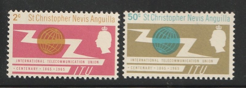 St Kitts-Nevis 1965 ITU Issue Sc 163-164 MH A4362