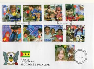 Sao Tome and Principe 2004 International Year of the Child (ICY) Set (9) FDC