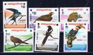 Cambodia 427-33 NH 1983 Birds 